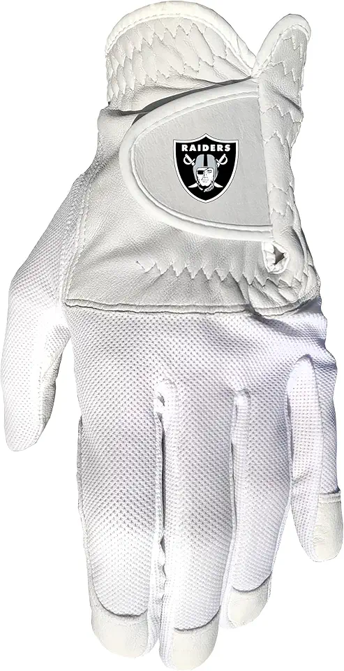 NFL LAS Vegas Raiders Cool Mesh com couro Cabretta - Tamanho único - Canhoto masculino NFL Cool Mesh com couro Cabretta - Tamanho único - Masculino esquerdo