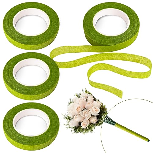 Max Shape 4 rollos de cintas florales de 12 pulgada de ancho, 30 yardasrollo para ramo de tallo de ramo de flores, arreglos florales, proyectos de