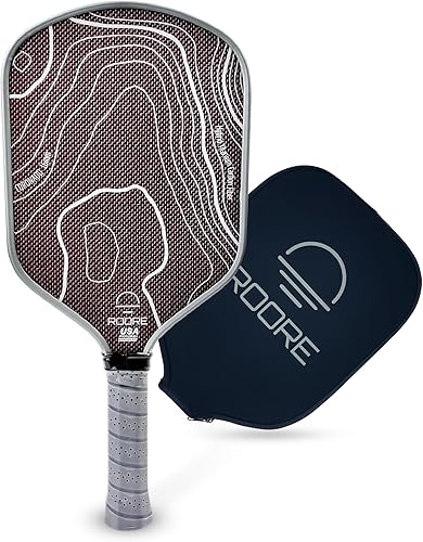 Roore Paletas de pickleball de fibra de carbono de titanio Gen 2 paleta de pickleball de 0.63 pulgadas (0.630 in), raqueta de pickleball