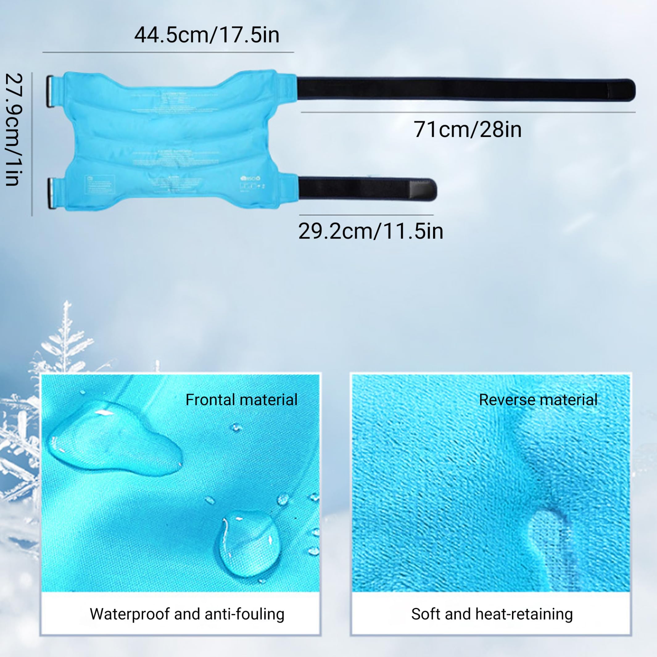 Paquete de hielo para cadera, paquete de hielo para cadera después de la cirugía para recuperación, azul cielo, gel frío caliente reutilizable