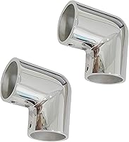 KEEHUI 316 Stainless Steel 90 Degree Boat Hand Rail Elbow Fitting - 1.5 Inch ID Marine Corner Hardware for Saltwater Durability