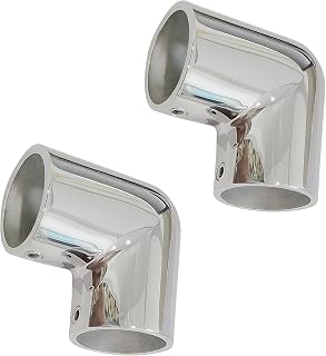 KEEHUI 316 Stainless Steel 90 Degree Boat Hand Rail Elbow Fitting - 1.5 Inch ID Marine Corner Hardware for Saltwater Durability