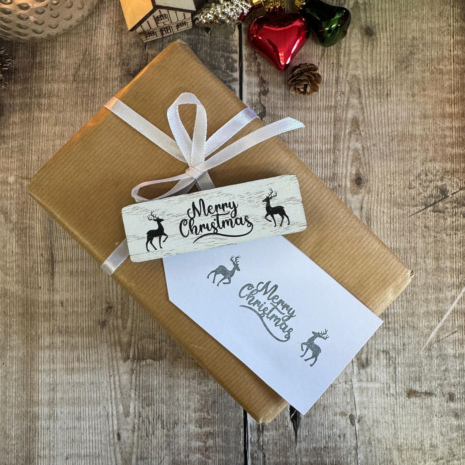 Large Merry Christmas Rubber Stamp – Holiday Crafting, Card Making, Scrapbooking, DIY Festive Projects