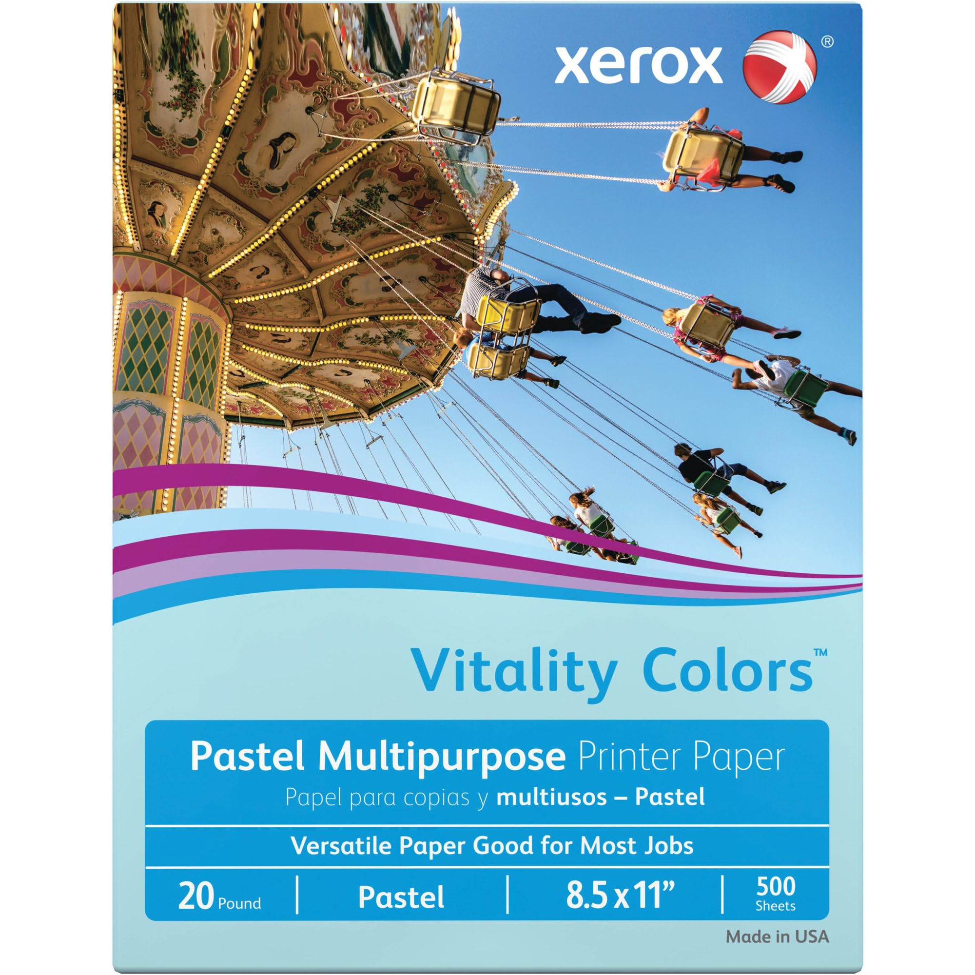Vitality Colors™ Multipurpose Printer Paper, Letter Paper Size, 20 Lb, 30% Recycled, Blue, Ream Of 500 Sheets