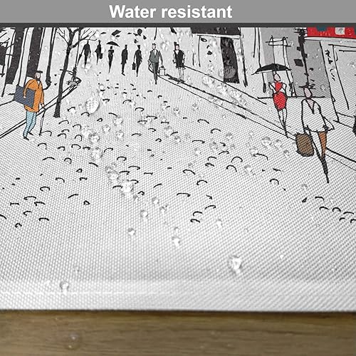 Miniatura 6 de Ambesonne Paris - Juego de 4 manteles individuales de tela lavable para mesa de comedor, tamaño estándar, color gris y blanco Azul y Blanco,Rojo y