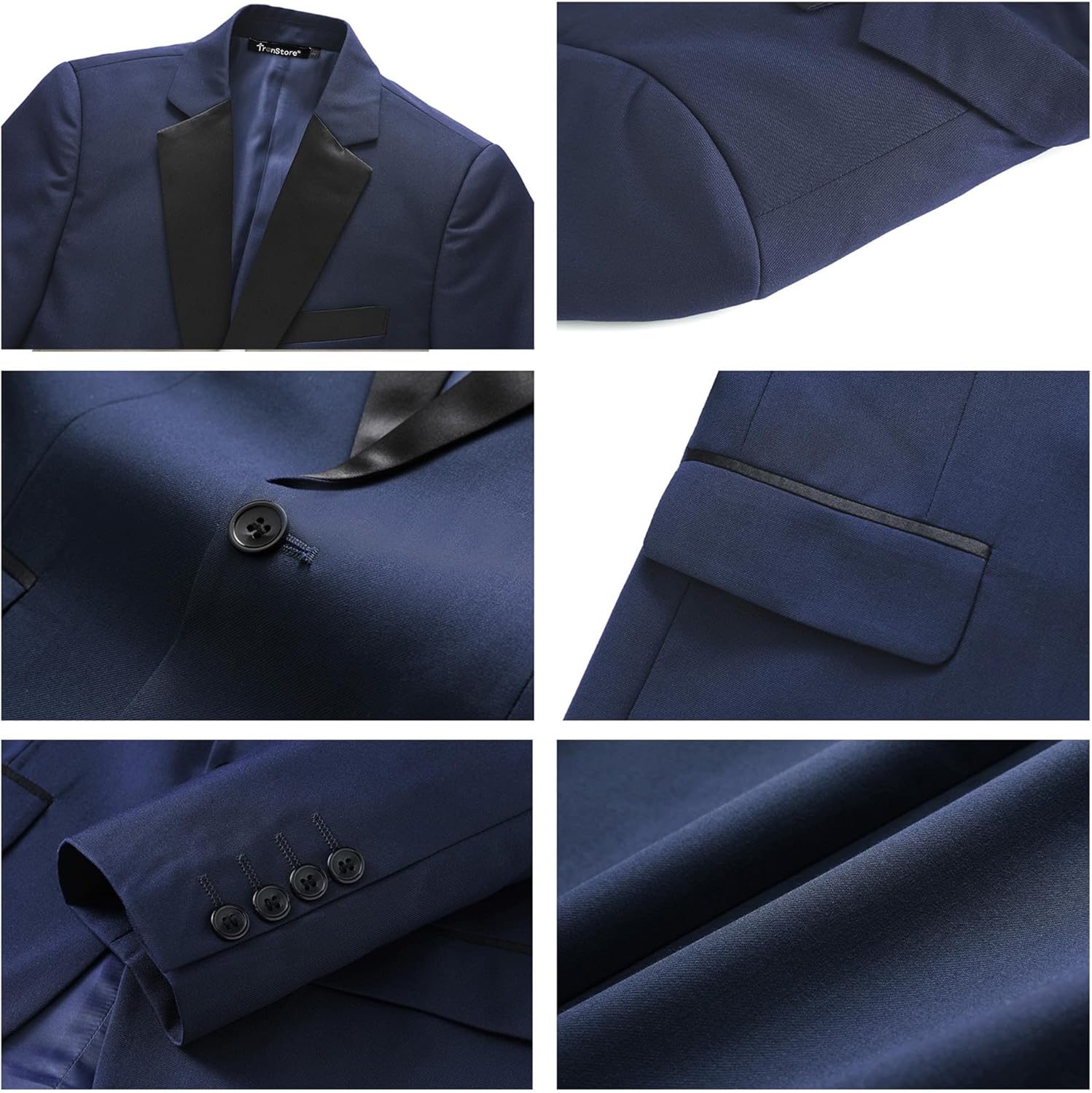 Boys'5 Pieces Formal Suit Set Kids Outfit Wedding Tuxedo with Vest Shirt Bow Tie for Teens 4T-18 Years
