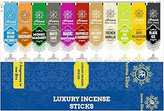 Hand-Dipped Incense Sticks - Premium 132-Pack Variety Set, 11 Different Scents, 11" Long, USA-Made Aromatherapy with Long Burn Time (11 Pack, 132 Total Sticks)