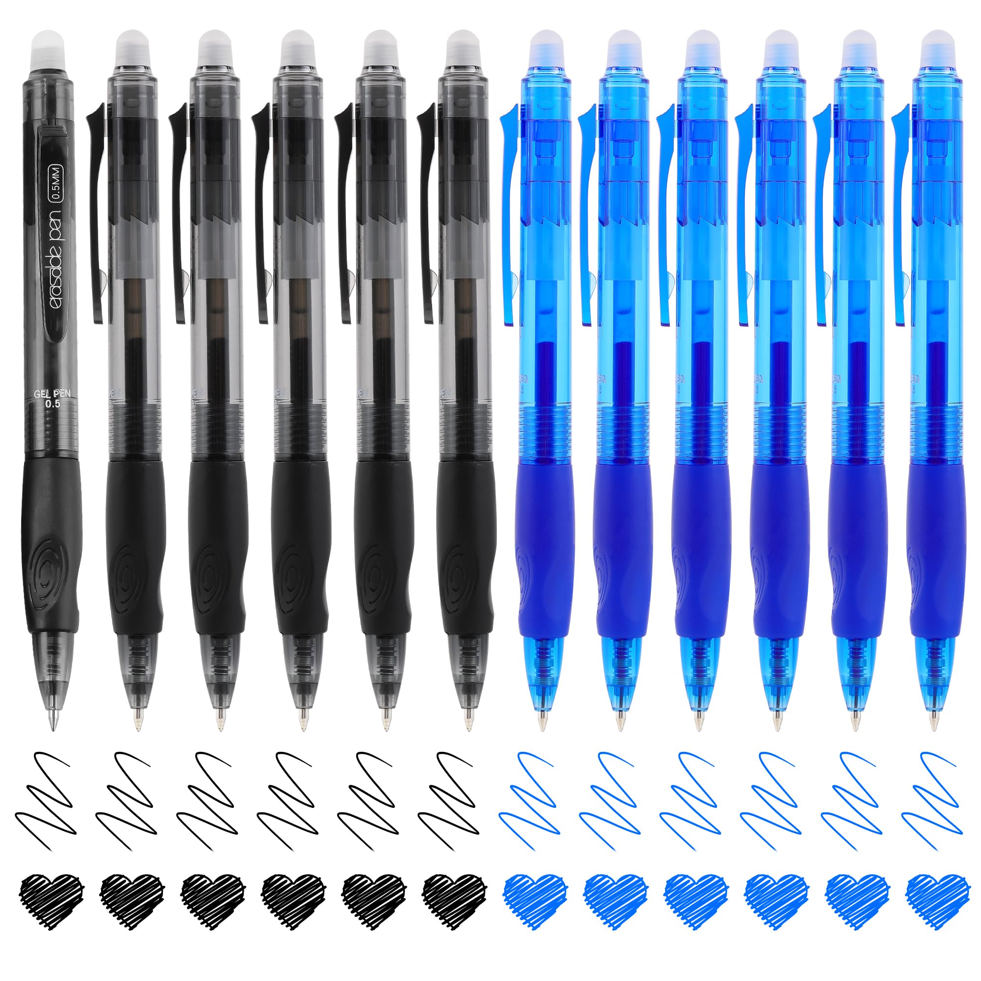 USUAL Löschbare Gelstifte, radierbare farbige Stifte, feine Spitze, 0,5 mm, löschbare Stifte, lassen Fehler verschwinden, einziehbar, radierbar, Gelstifte zum Zeichnen, Schreiben, Schule, Bürobedarf