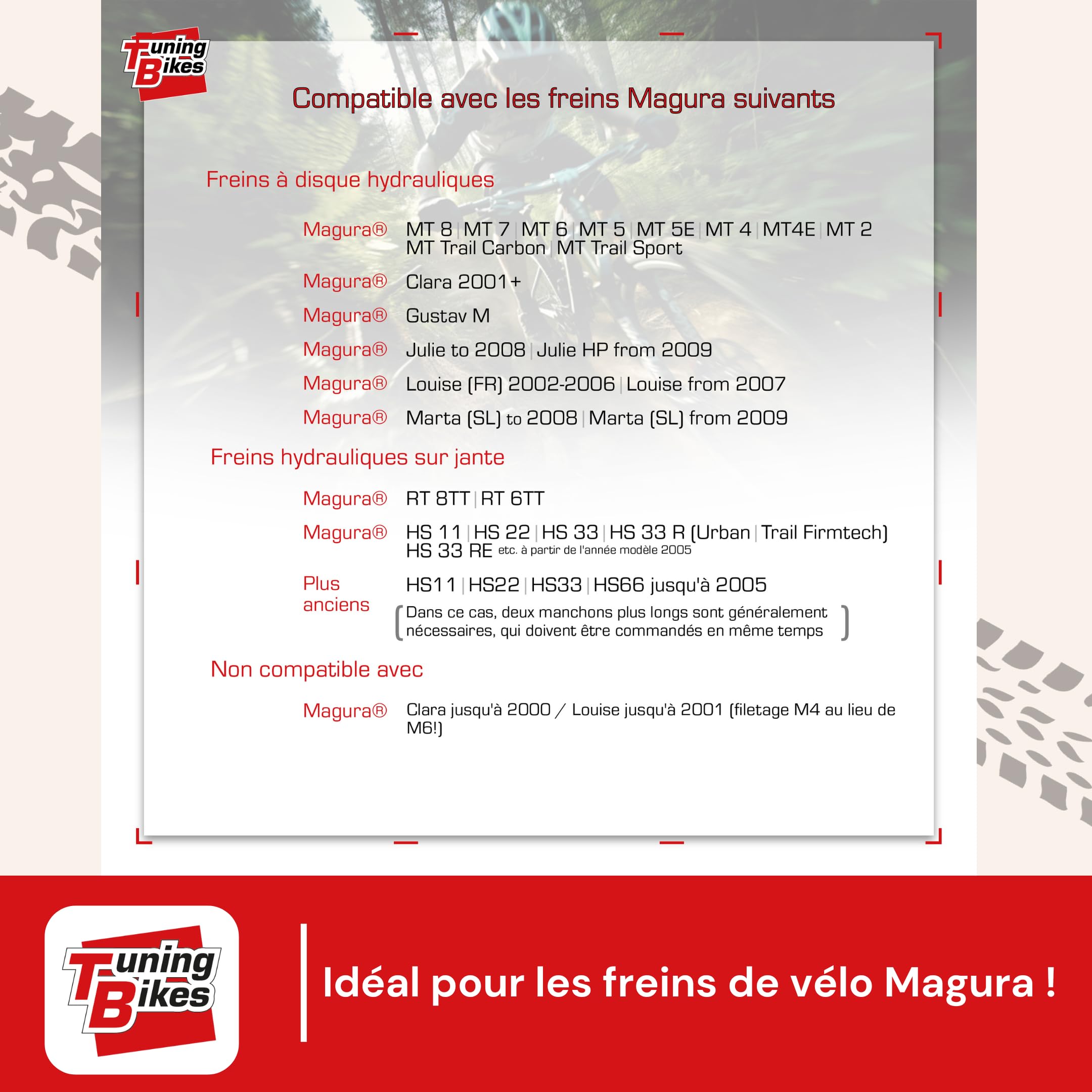 TB Kit de Purge pour Freins à Disque hydrauliques ou sur Jantes Magura - kit de Purge Comprenant Huile minérale/Liquide de Frein - pour Freins de vélo