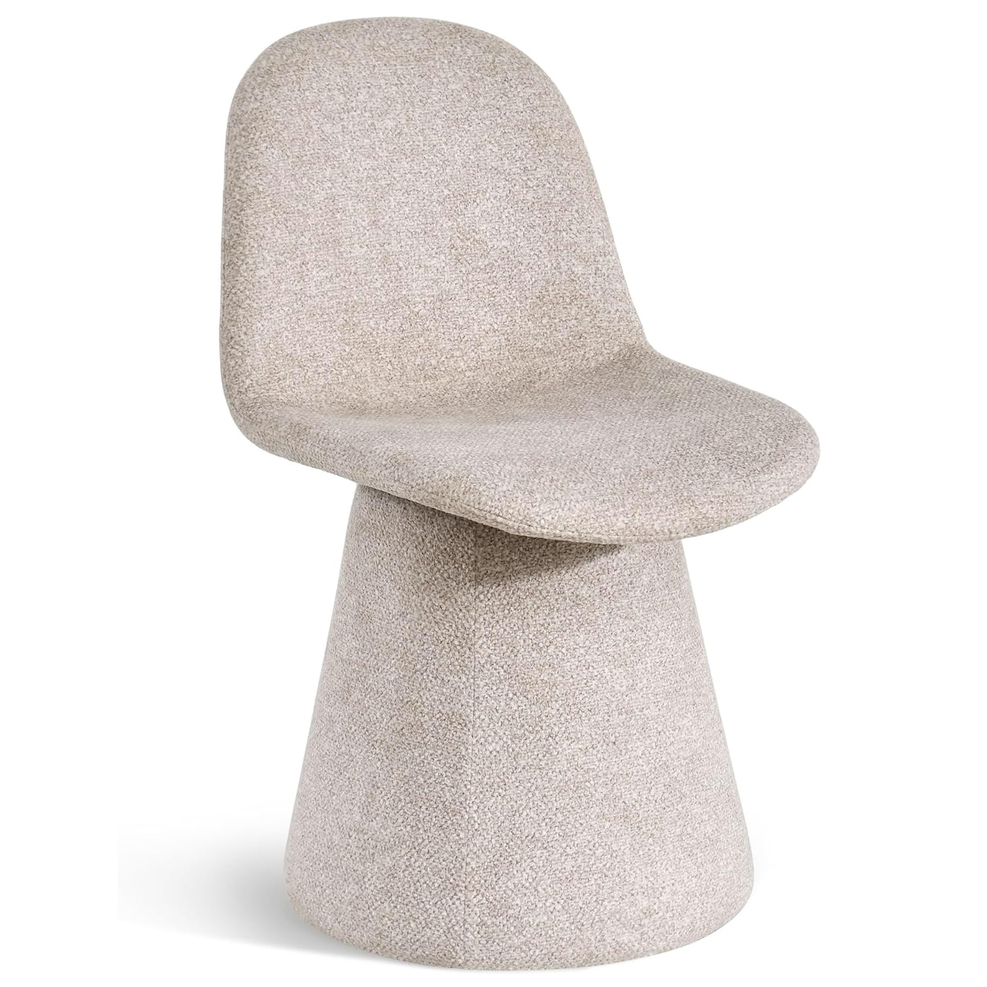 Duhome Sedia da pranzo girevole a 360 gradi in tessuto bouclé moderna poltrona lounge imbottita per cucina, soggiorno, camera da letto, corridoio, beige