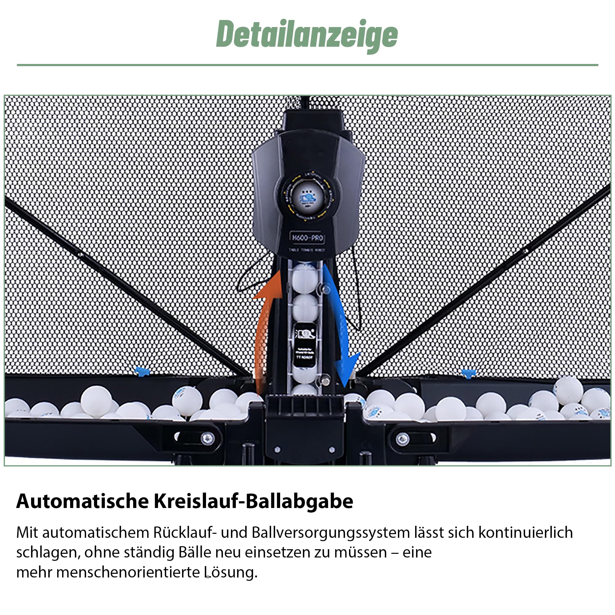 Tischtennis Roboter, Tischtennis Roboter Ballmaschine mit Netz, Table Tennis Robot für Einzeltraining kein manuelles Ballsammeln