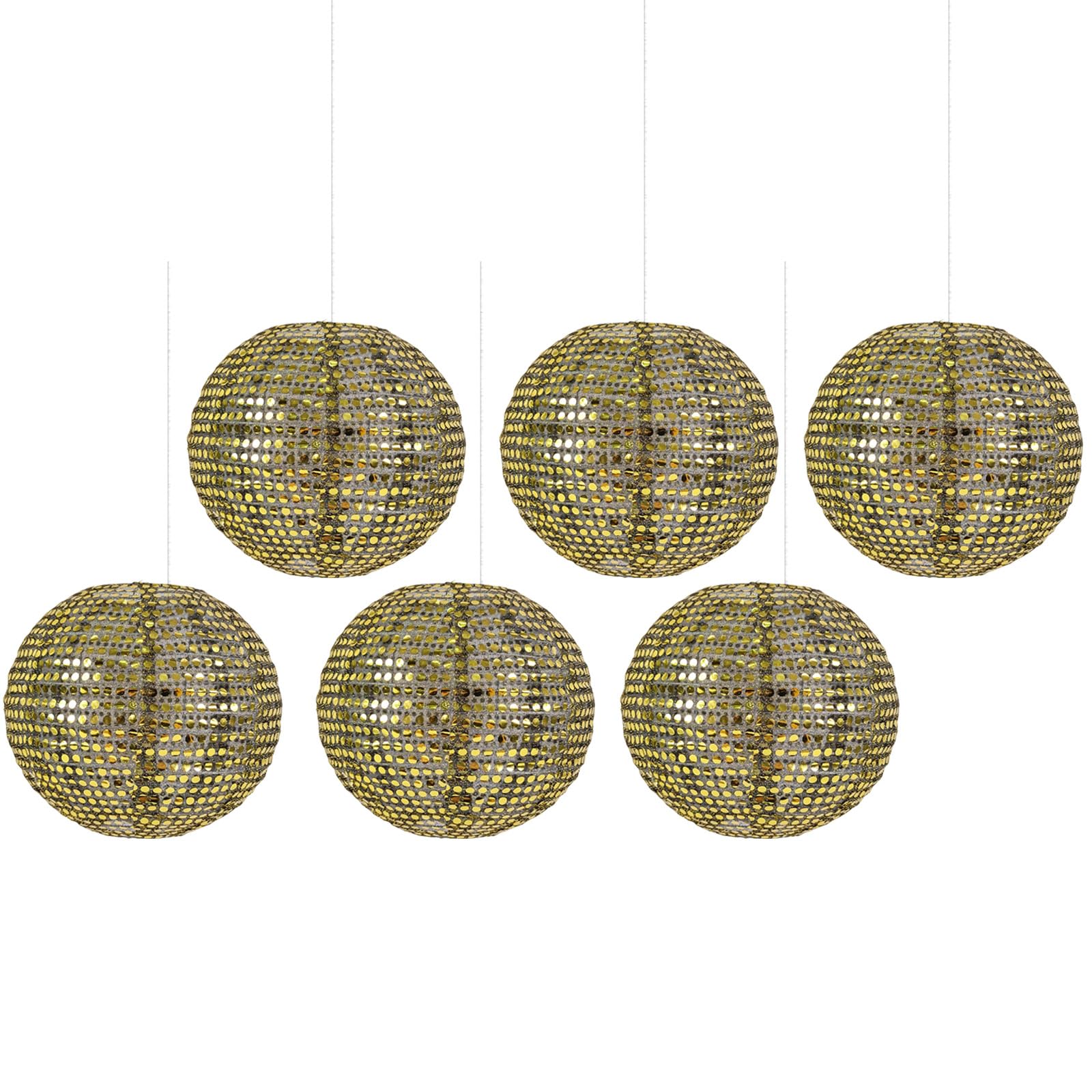 Elnwnnkc 6 Pieces Shimmering Sequins Ornament Paper Lamp for Event Decoration Wedding Party Accessories Foldable Ornament for Storage