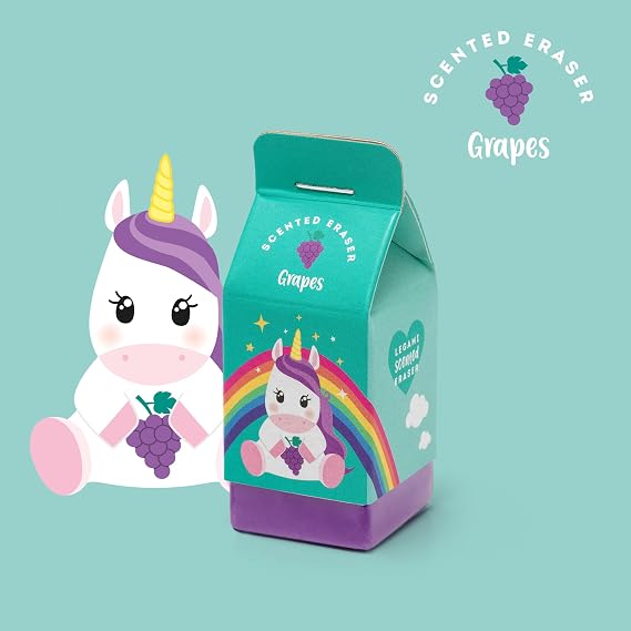 Legami Yummy Yummy, Set of 3 Scented Erasers, 2.7x6 cm, Grape, Strawberry and Vanilla Scented, for Precise Erasing