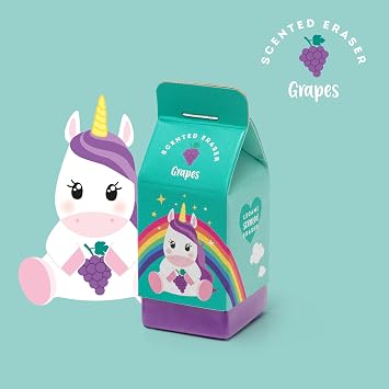 Legami Yummy Yummy, Set of 3 Scented Erasers, 2.7x6 cm, Grape, Strawberry and Vanilla Scented, for Precise Erasing