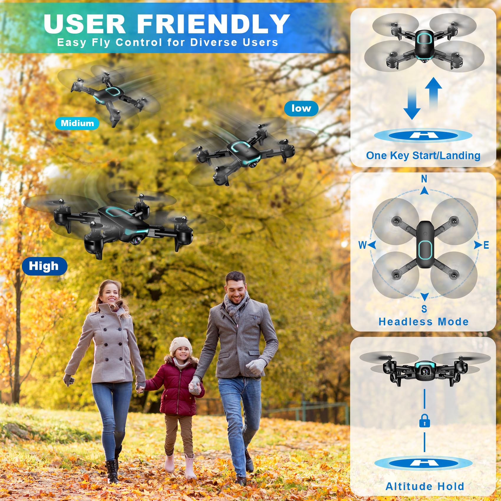 Foldable 1080P Beginner Drone Gallery Image