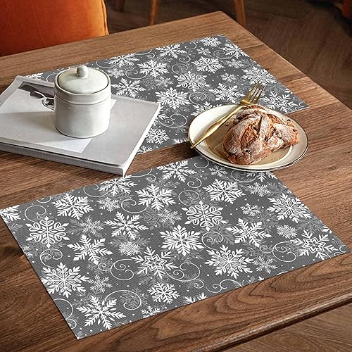 Vista 827 de Juego de 6 manteles individuales rojos para el día de San Valentín, diseño de corazón de San Valentín, resistentes al calor, lavables, manteles