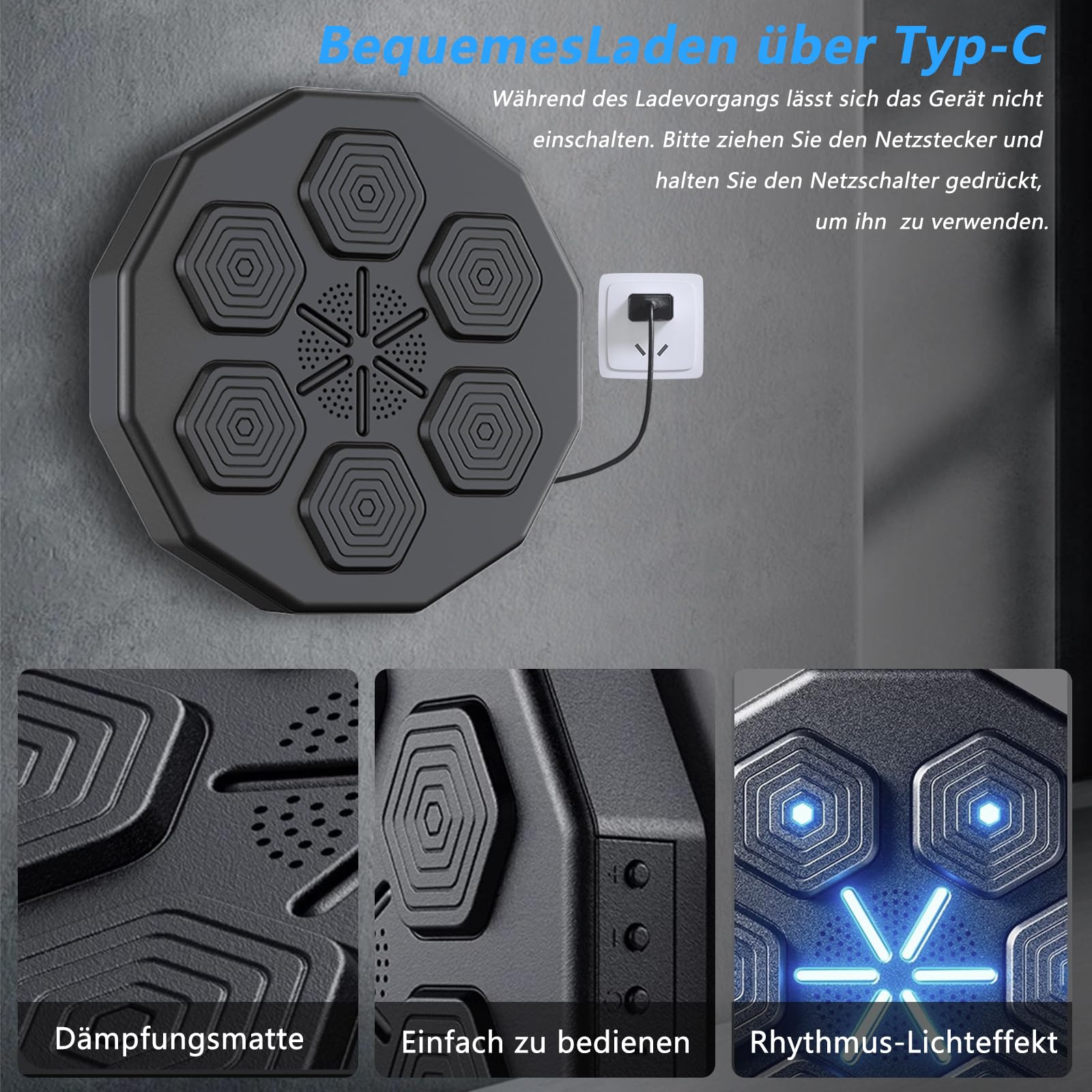 Yopyuenn Bluetooth Musik Boxing Machine mit Boxhandschuhen, Intelligente Boxmaschine Zur Wandmontage für Heimübungen Dekompression Boxen, Boxen Training Geräte für Erwachsene und Kinder Yopyuenn Bluetooth Musik Boxing Machine mit Boxhandschuhen, Intelligente Boxmaschine Zur Wandmontage für Heimübungen Dekompression Boxen, Boxen Training Geräte für Erwachsene und Kinder
