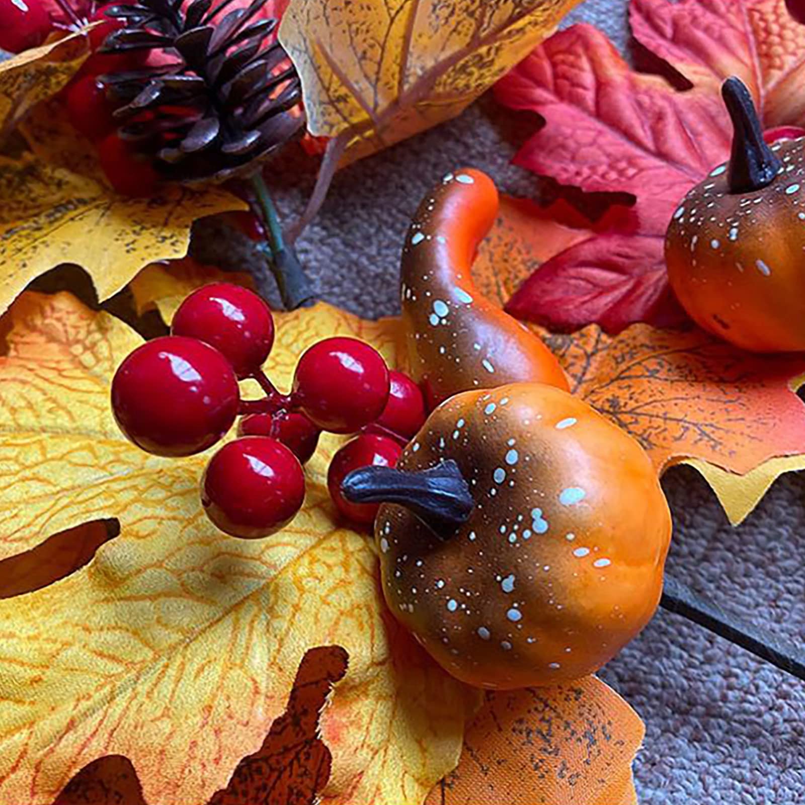 Adurself 6 Pack Fall Stems Artificial Berry Picks Fall Picks With Pumpkin Maple