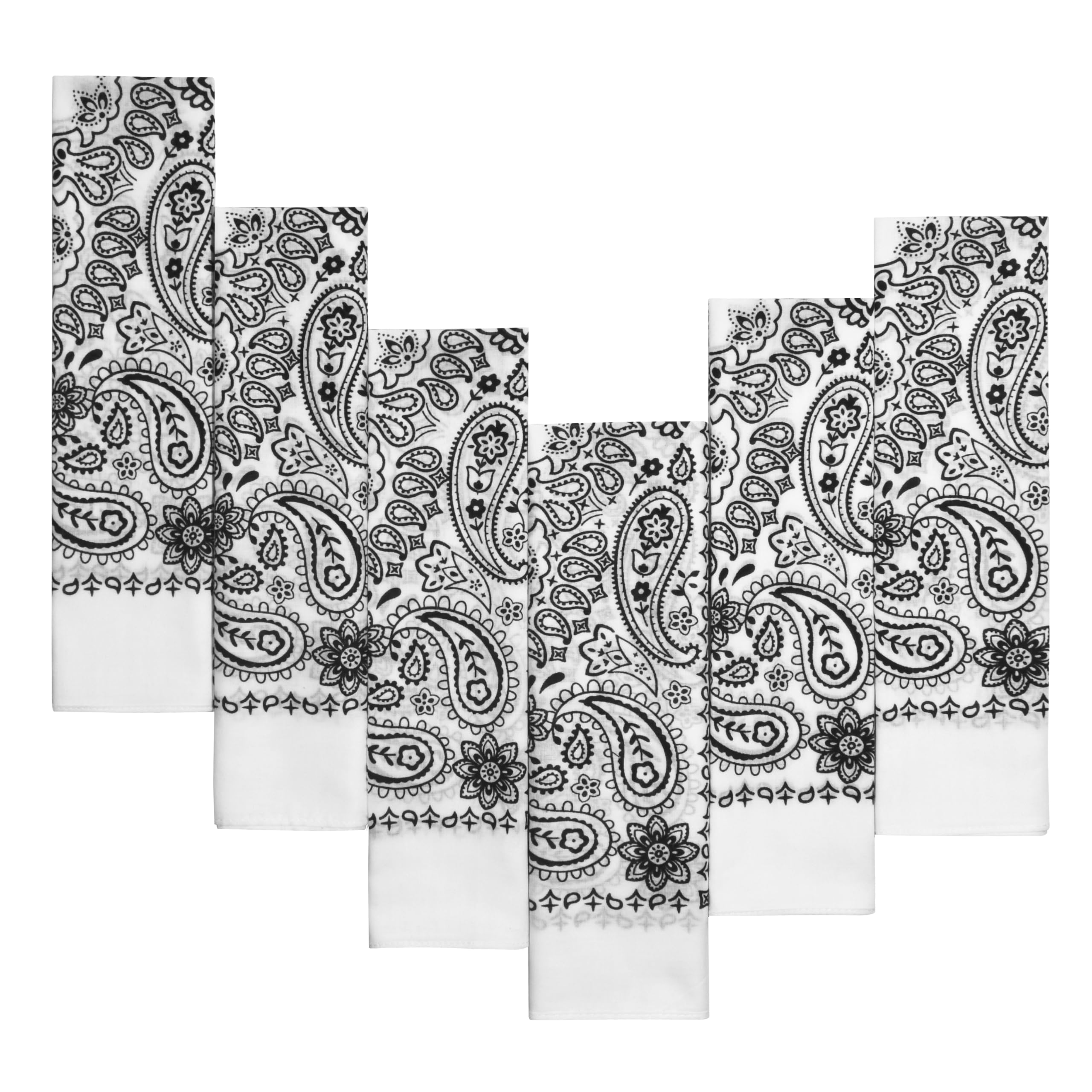 Every-ville Cotton Bandana Handkerchief for Men &amp; Women, 6 Pack