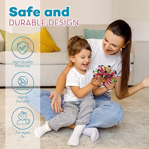 Miniatura 7 de 4E's Novelty Esfera de bola de respiración expandible (paquete de 4) juguete para niños para aliviar el estrés, juguetes para ansiedad, yoga,