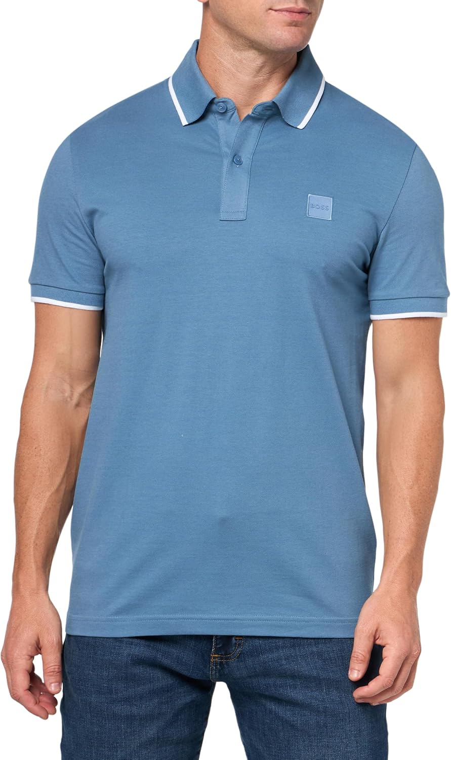 BOSS Mens Square Patch Logo Slim Fit Cotton Polo Jamaica Ubuy