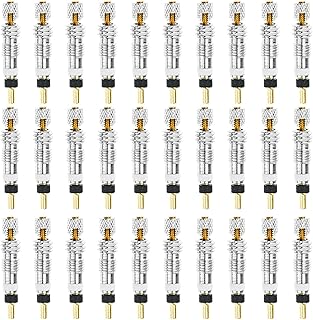 tiggell 30pcs Presta Valve Core Valve Caps Bike Replacement Brass Tubeless Core for Tubeless Road MTB Bike w/Stan's Vittoria Continental Kenda
