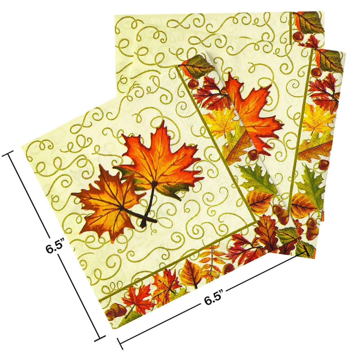 Servilletas Papel Hoja De Arce Verde Desechables Servilletas Decoupage Cocktail Cumpleaños 2 Capas Toilet Papel Higienico Decoración de Mesa para Bodas,Fiesta en el Jardín 30 Paquetes(33x33cm）
