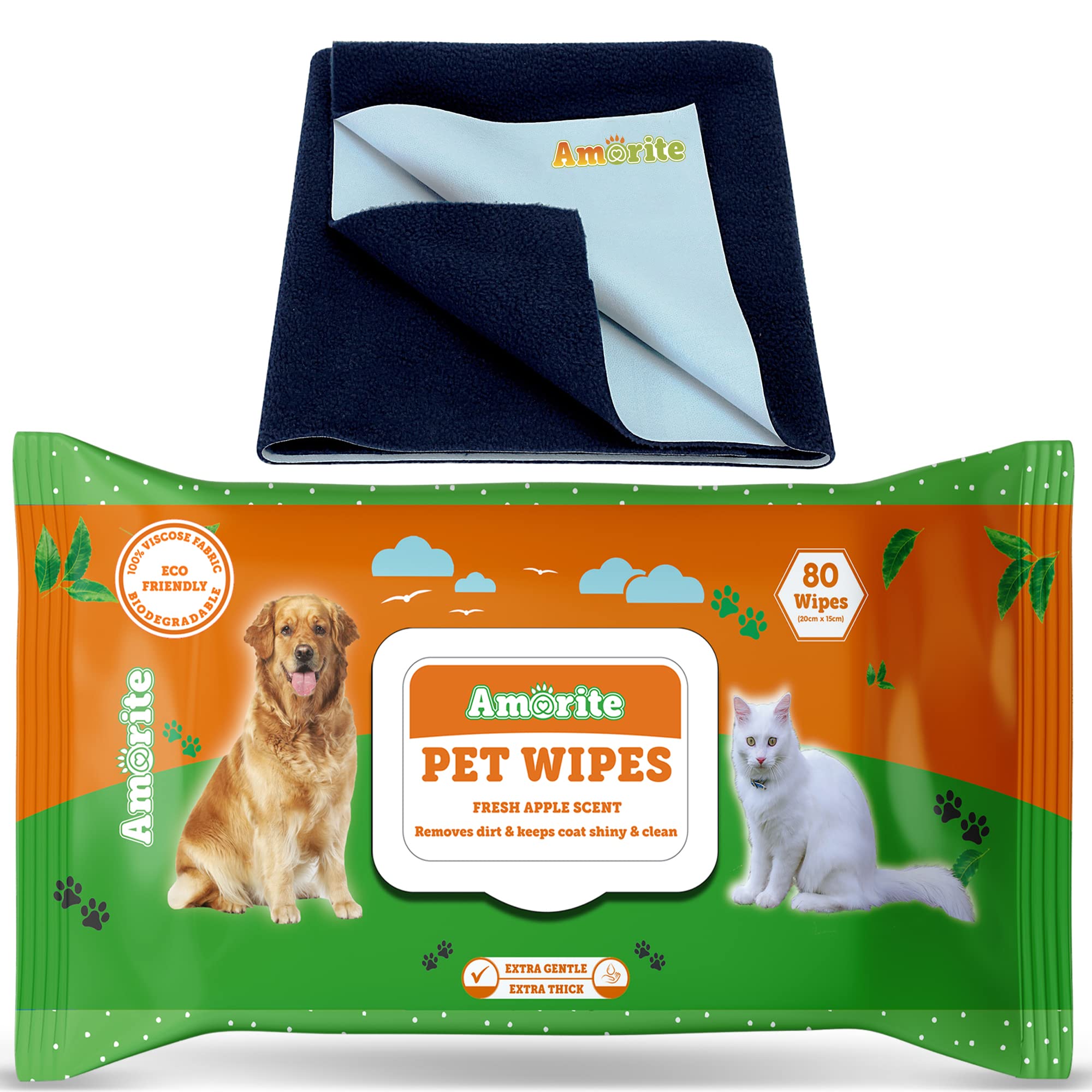 Amorite Reusable & Washable Pet - Pee Pads Dark Blue Color with Pet Wipes Combo (B0BC8T73BL) Amazon Price History, Amazon Price Tracker