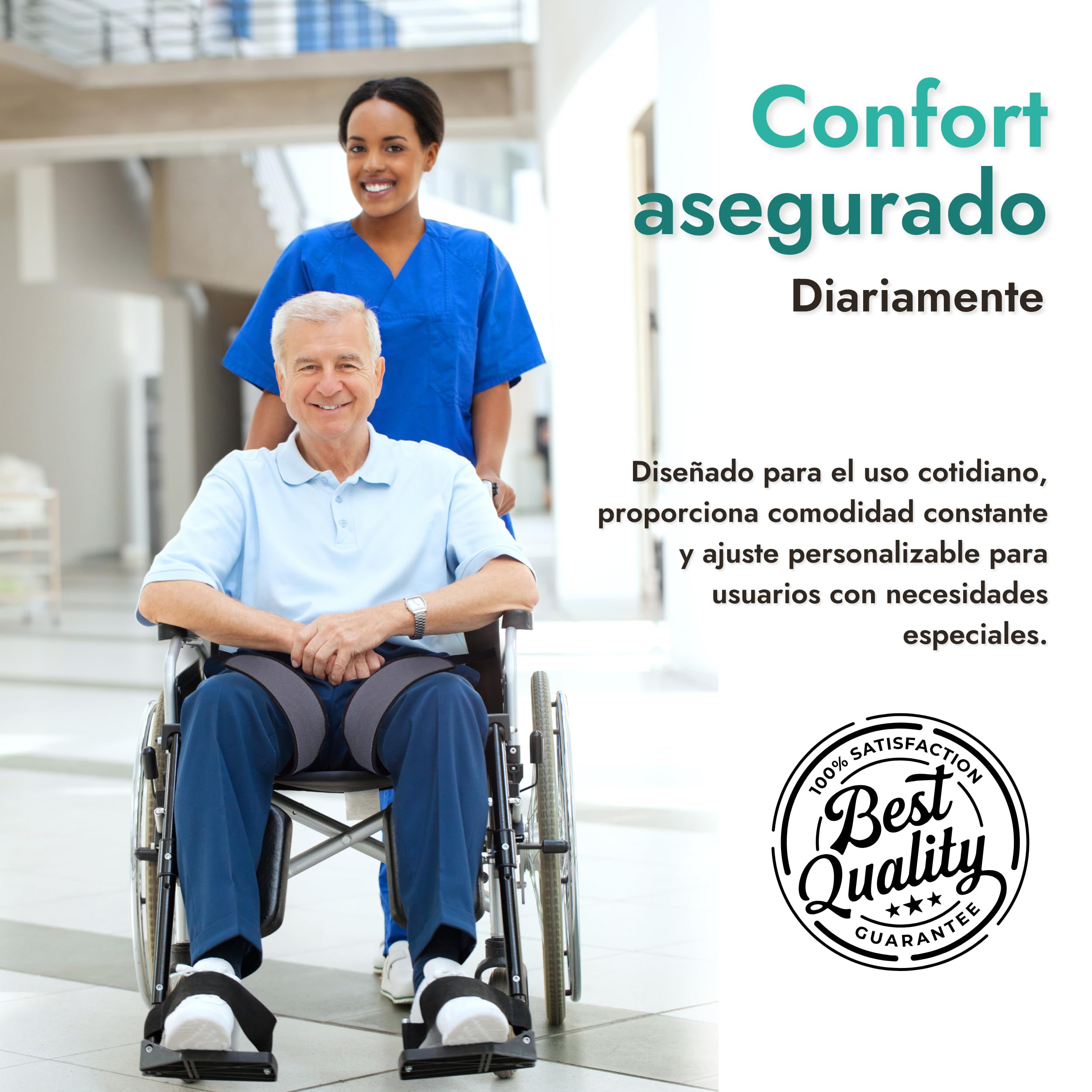Arnés Abductor de Piernas: Confort Ergonómico y Estabilidad Superior, Ajuste Fácil con Cinchas, Material de Tres Capas Transpirable, para Sillas y Asientos, Varias Tallas (T-2 Contorno 60 x 75cm)