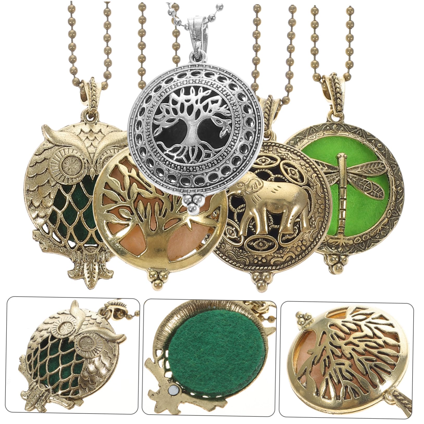 Collana Diffusore Aromaterapia Donna 5 Pezzi Lega Stile Casual