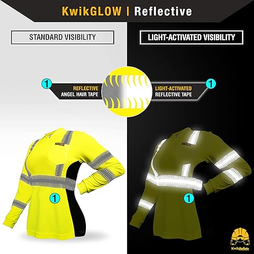 Miniatura 3 de KwikSafety - Charlotte, NC - Camisa de seguridad Vixen para mujer cinta reflectante de pelo de ángel Clase 2 + Clase 3 PPE ANSI probado OSHA