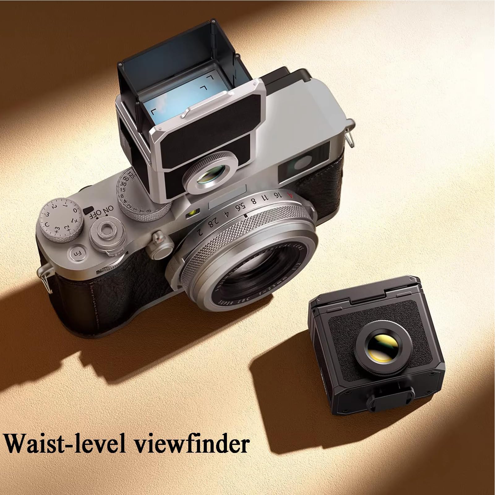 28mm Optischer Lichtschachtsucher, Externer Kamera Sucher Mit Fokussierung, Mit 35/50 Rahmenlinien, Kaltschuhhalterung, Kompatibel Mit Mehreren Modellen, Für Präzise Bildkomposition, Verbessert Black