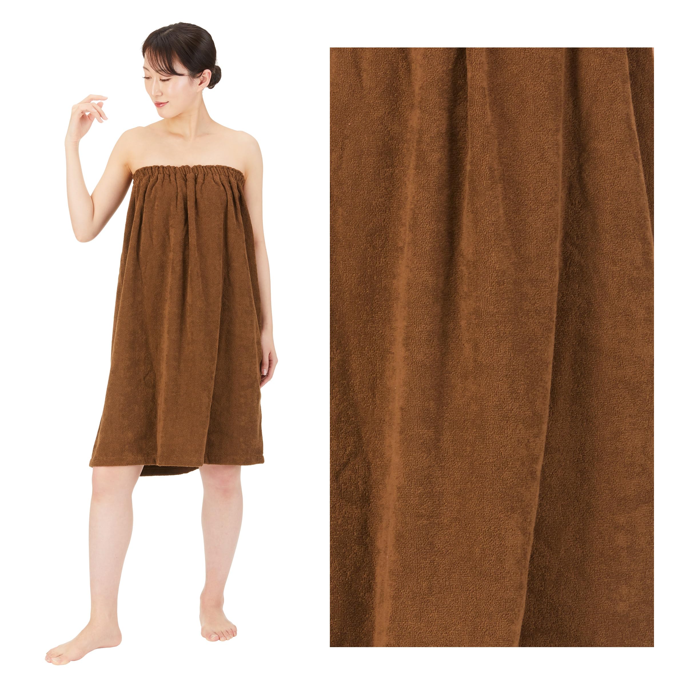 Beauty Gown, Towel Fabric, Elastic Closure, Mocha Nightgown, Sarong, Body Wrap, Towel, Bathrobe, Loungewear, Wrap Towel, For Women, Adults, After Bathing, Absorbent, Quick Drying) brown (mocha) Elastic closure