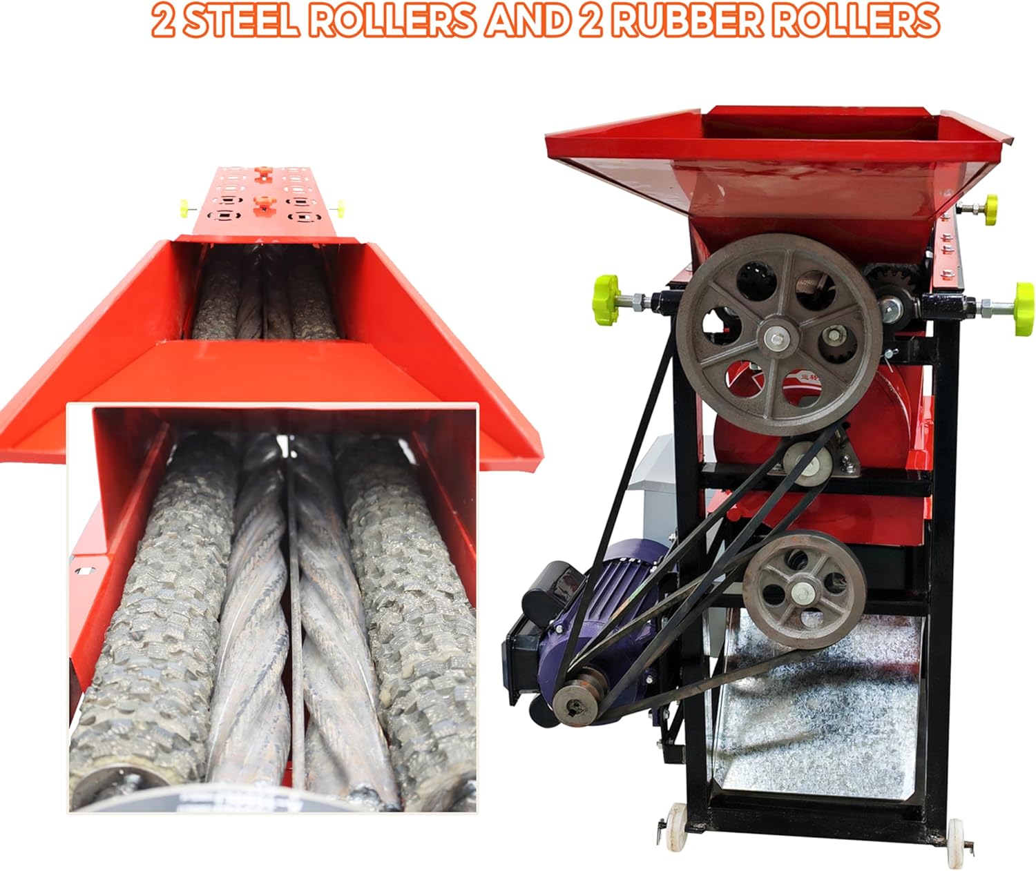 TECHTONGDA Electric Corn Sheller Thresher Peeler Remove Husk Kernels Cob Striper for Dry Wet Corn 220V