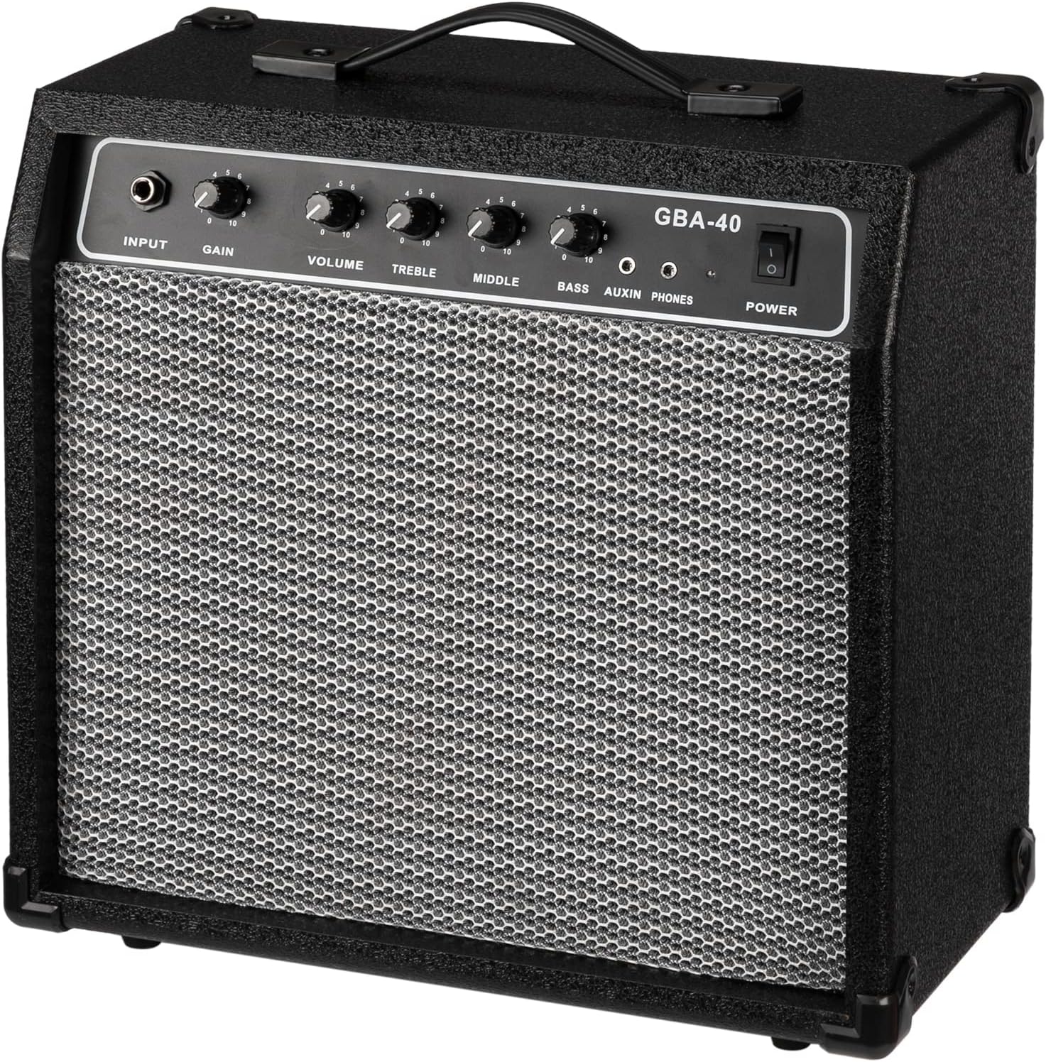 40Watt Bass Amplifier, Portable Electric Bass Amp with Retractable Handle, Practice & Performance Bass Guitar AMP W/ 8" Speaker, 5 Buttons, 1/8" Auxiliary Input (Black)