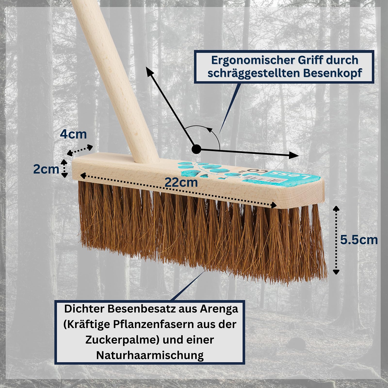 Stehkehrgarnitur Kehrgarnitur Faule Grete Less CO² Produktion Buchenholz