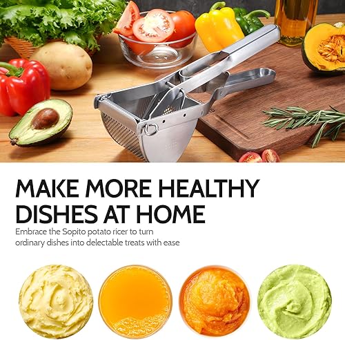Miniatura 6 de Sopito - Triturador de patatas de acero inoxidable para uso comercial y doméstico