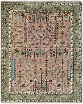 Hand Knotted Oriental Turkish Oushak Rug 8X10 ft - Peach, Artisan Crafted Home Decor Carpet for Dining Room, Vintage Turkish Eclectic Oushak Rug, Living Room Rug