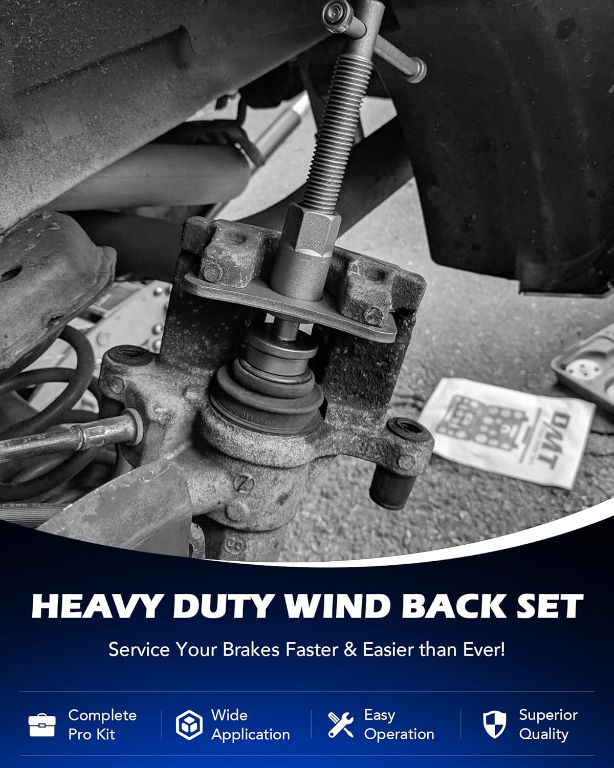 Orion Motor Tech Brake Caliper Wind Back Tool Kit and 1/2" Adapters and 45° Flaring Tool Kit & 2 in 1 Brake Caliper Compression Tool & Brake Bleeder Kit, Bundle