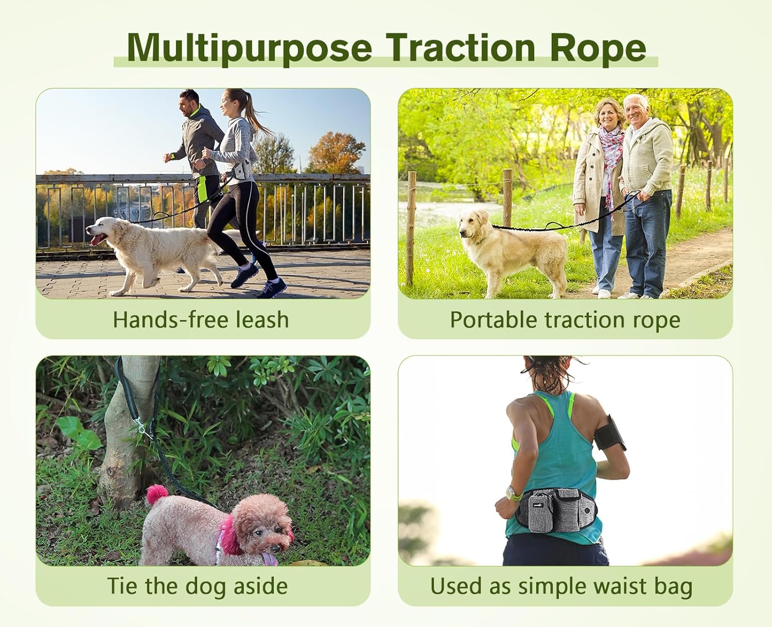 Pecute Running Dog Lead Hands Free Leash for Dogs Large Protect the Waist with Reflective Stitching, Adjustable Waist Belts, Endure 110 kg 9