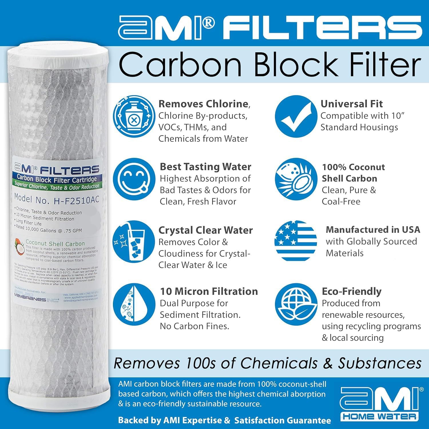 APPLIED MEMBRANES INC. AMI Reverse Osmosis Filter Replacement | Pre Filter Set | for 5 Stage Water Filtration Systems (Pre-Filters Only Set)…