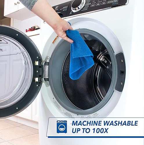 Miniatura 4 de Unger Paños de microfibra multiusos de 12 x 12 pulgadas, paquete de 4, toallas de limpieza en seco y húmedo para cocina, muebles, electrodomésticos,