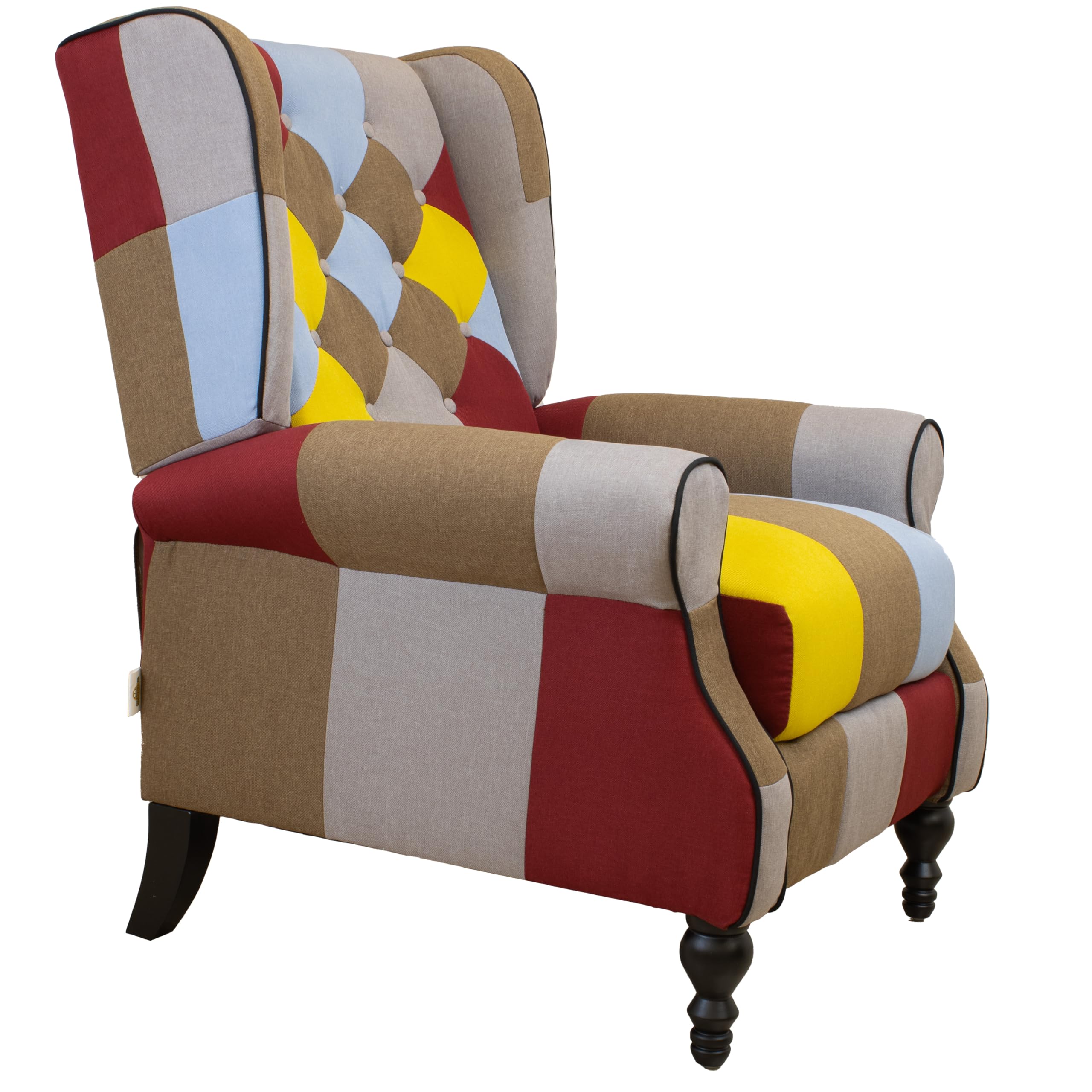 Poltrona Relax Reclinabile Patchwork Bergère Design Moderno
