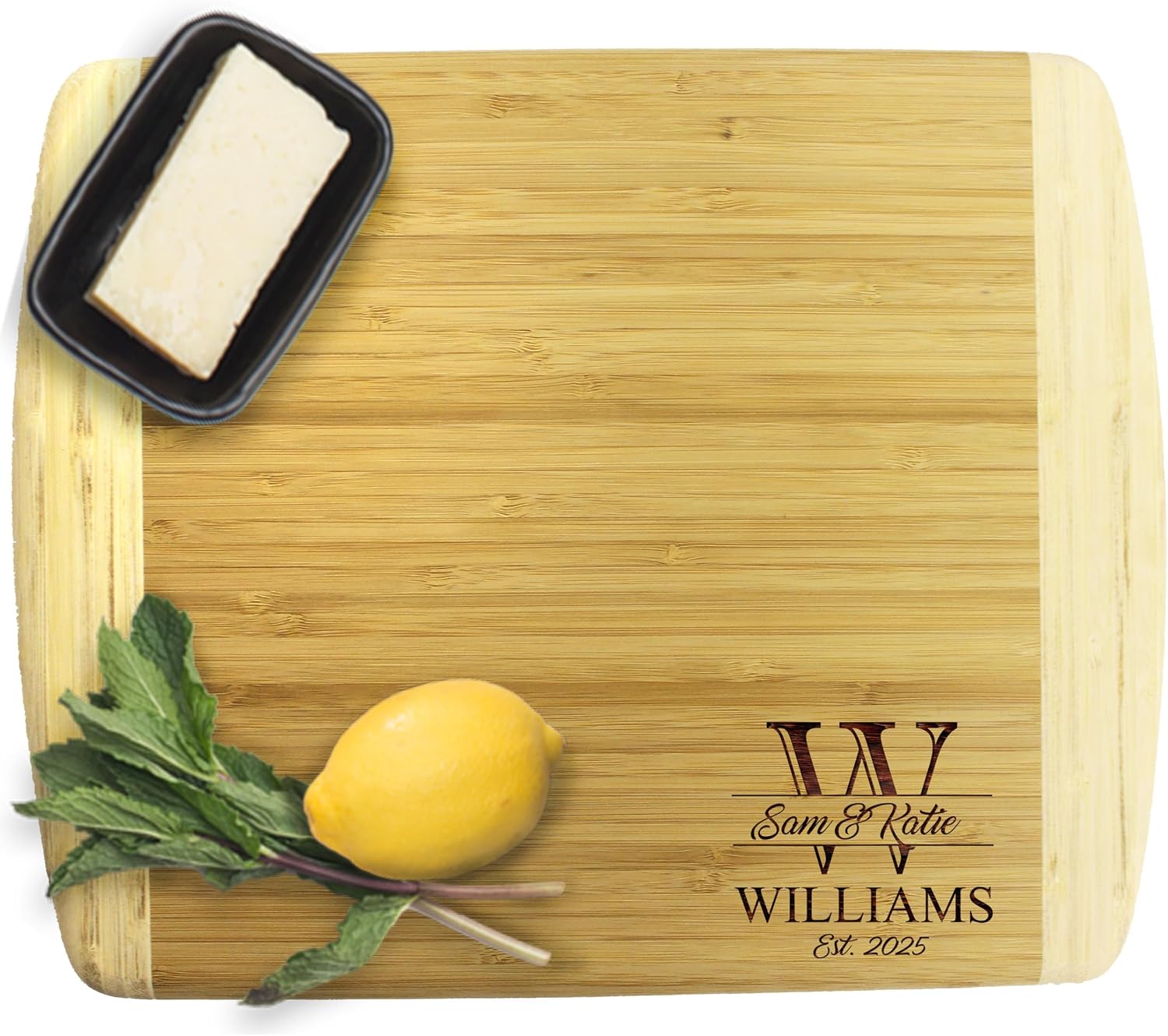 My Personal Memories Premium Bamboo Cutting Boards - Monogrammed Wedding Cutting Board Housewarming - Customized (MEDIUM - 13" x 11")