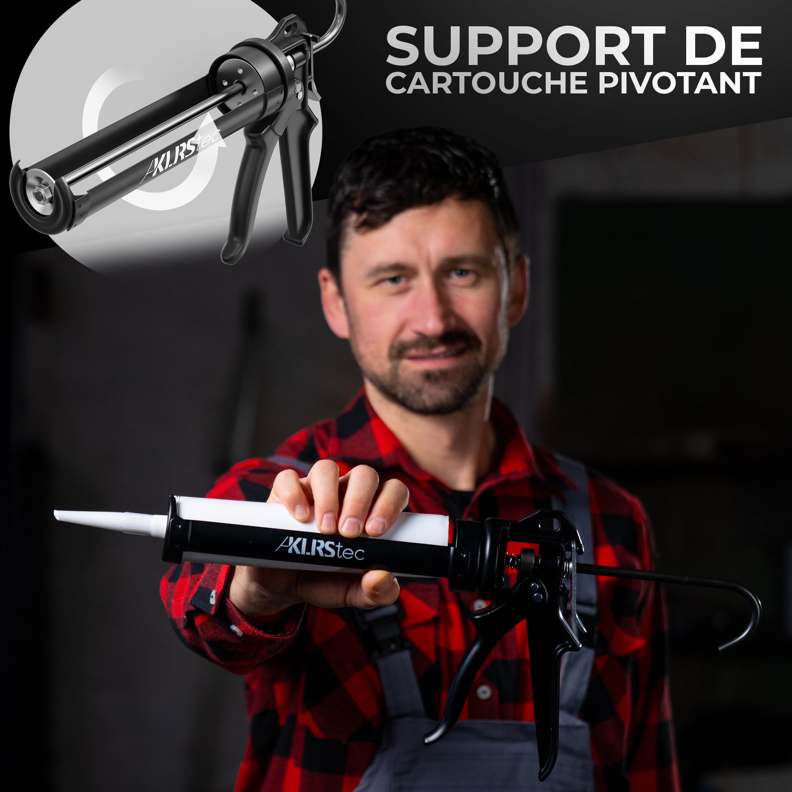 KLRStec Pistolet à cartouche professionnel 25:1 pour cartouches 150-310 ml