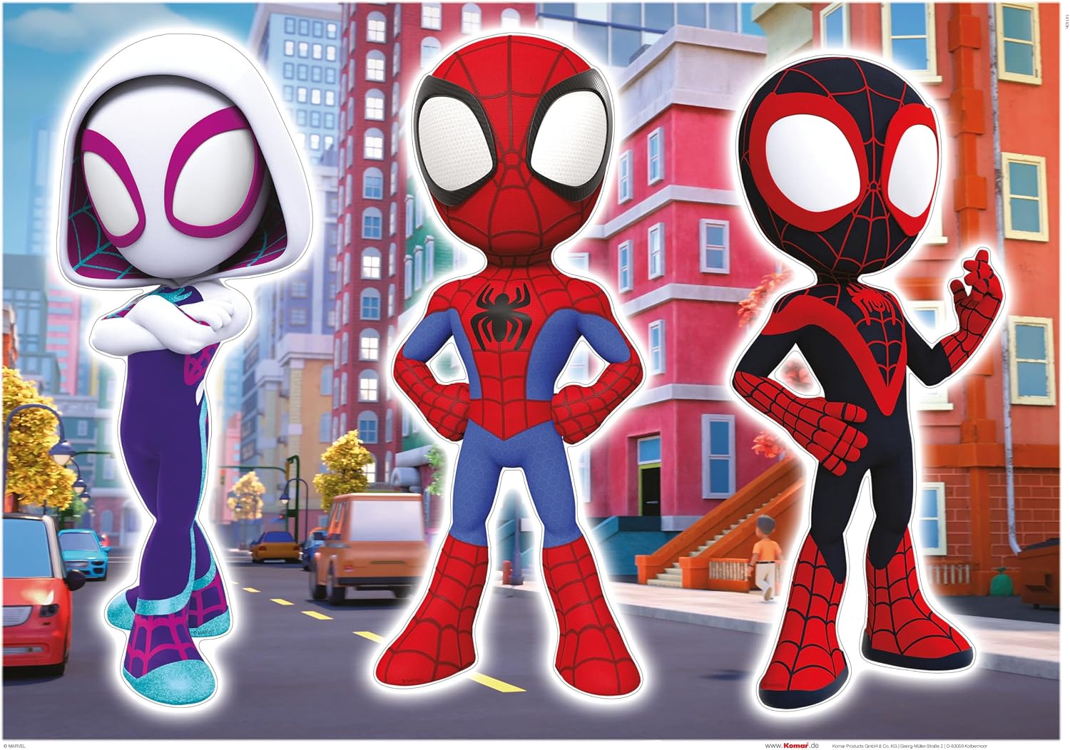 Komar Wall Sticker - Spidey and His Amazing Friends Trio - Size 50 x 70 cm - Marvel Wall Sticker, Children's Room Sticker, Colourful