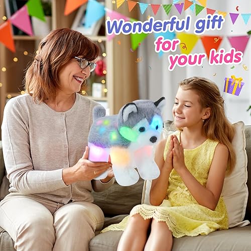 Miniatura 5 de Bstaofy Juguete de peluche con luces LED realistas de 12 pulgadas con luces nocturnas que brillan en la oscuridad para niños pequeños LED, LED y