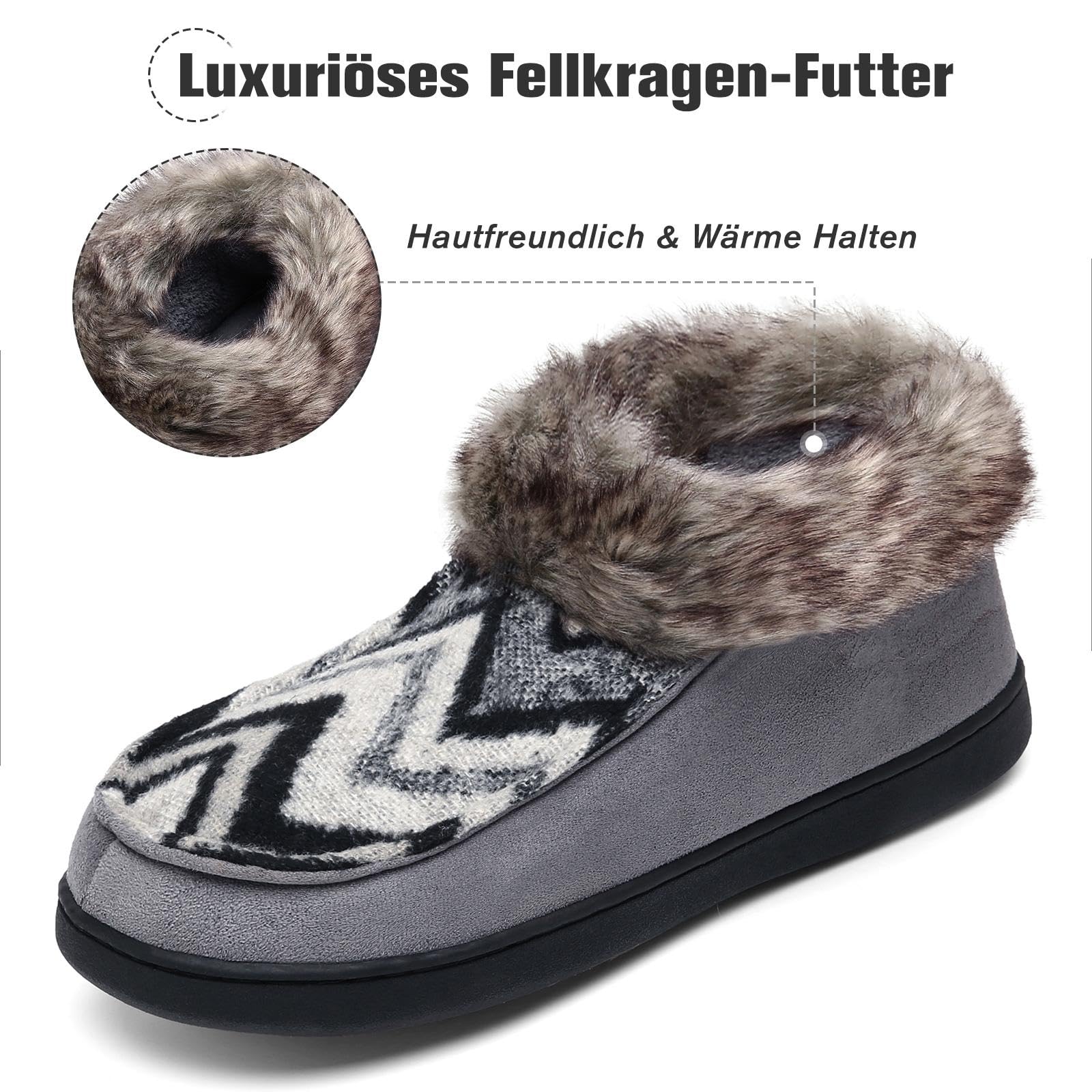 Mishansha Ciabatte Donna Invernali Peluche Pantofole Schiuma di Memoria Gr.36-43