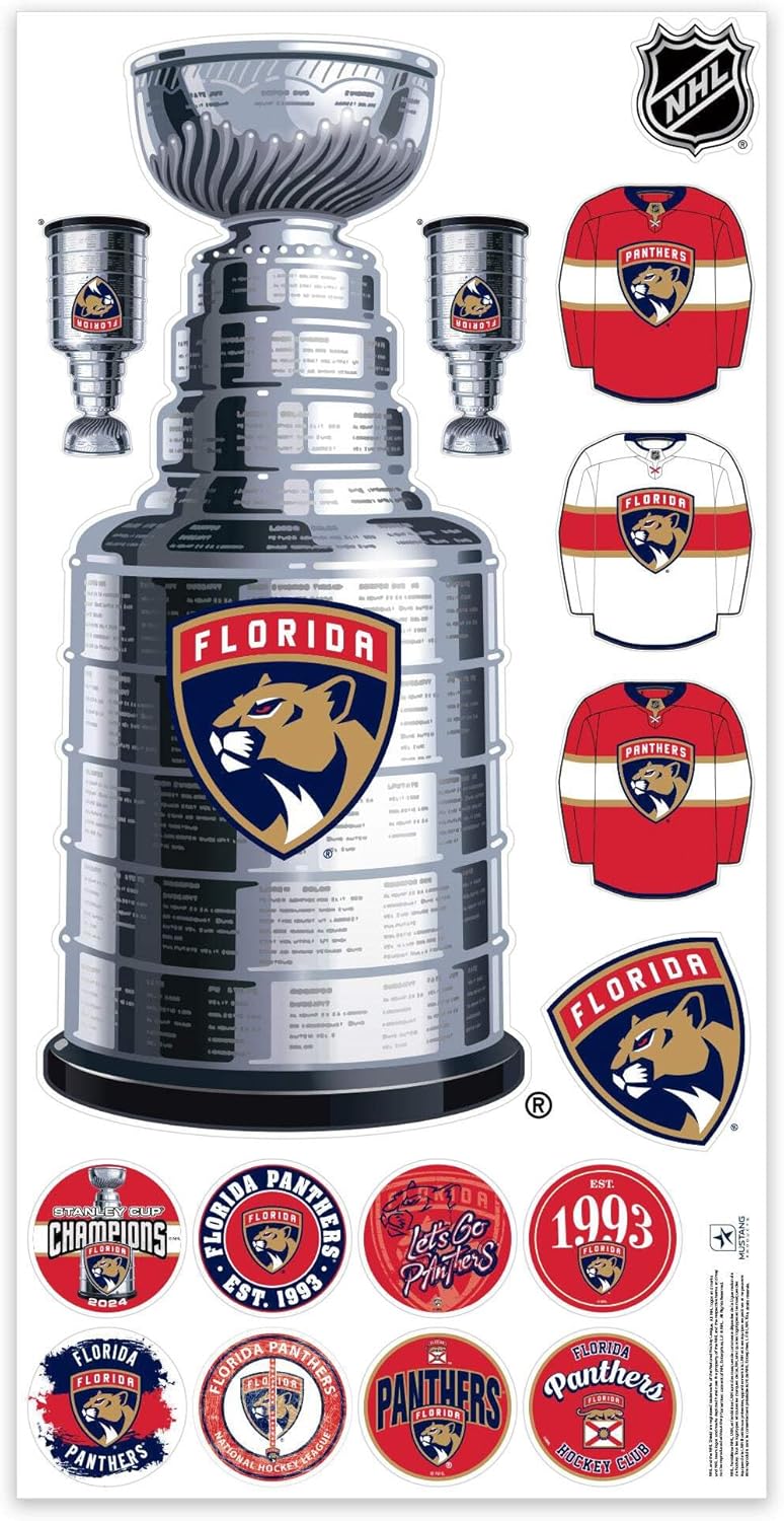 Sports Decor Florida Panthers Repositionable Wall Decal Set - Stanley Cup