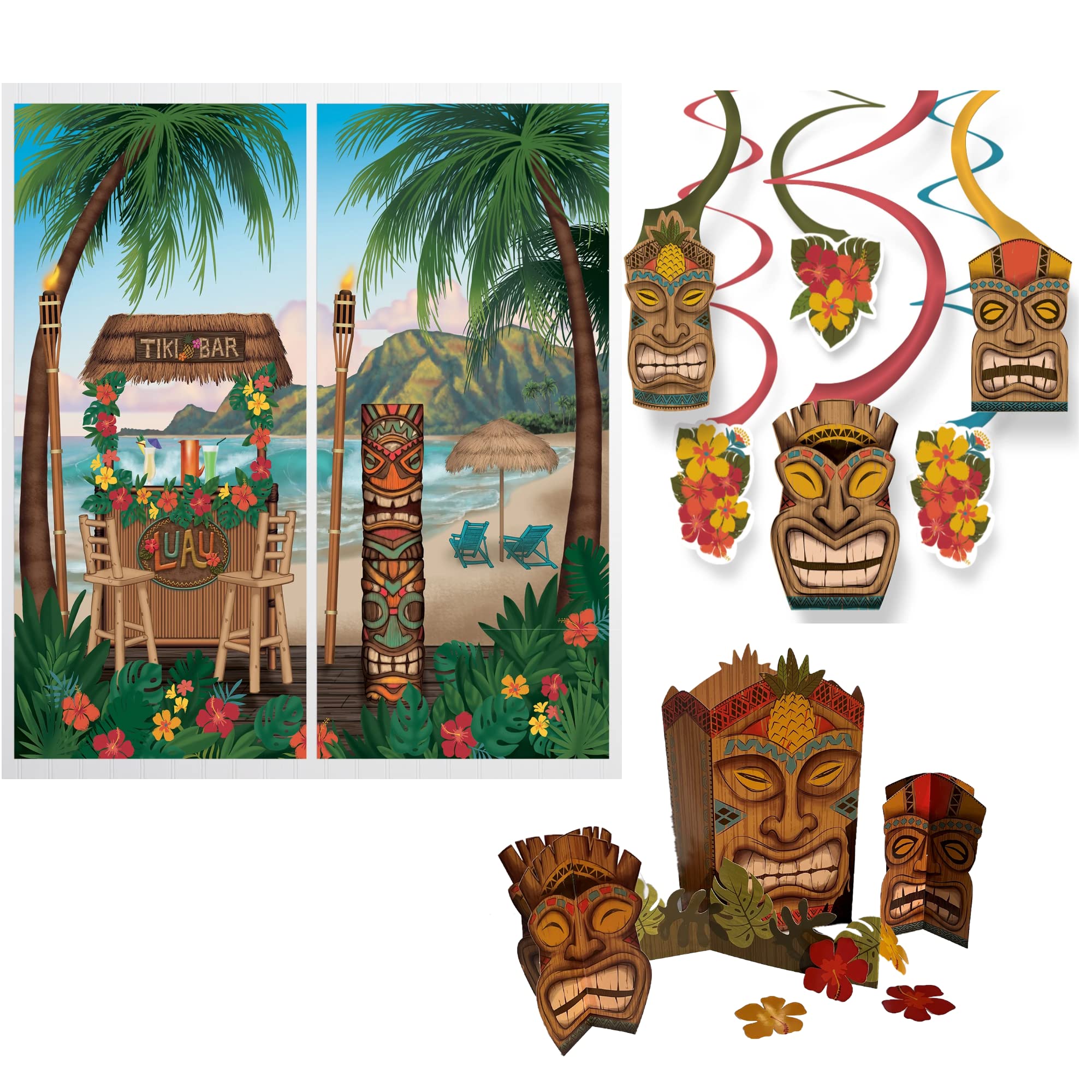 Buy Tiki Party Decorations Tiki Bar Island Backdrop, Vintage Tiki